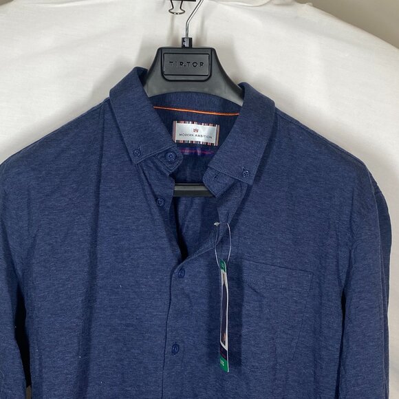 NWT Size XL Men's Blue Modern Ambition Long Sleeve Shirt - Picture 1 of 6